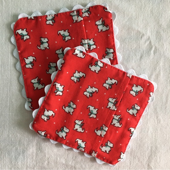 ✨Handmade Vintage-style Scottie Dog Coasters, set of 2✨ - Picture 3 of 13